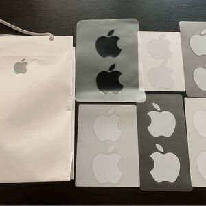 Apple Logo Sticker Collection and Paper Bag